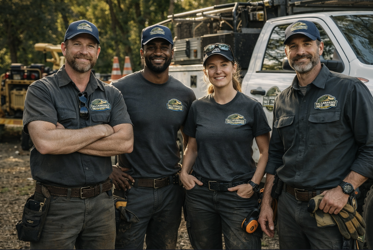 Tallahassee Tree Service crew of ISA certified arborists in branded uniforms in Tallahassee, FL